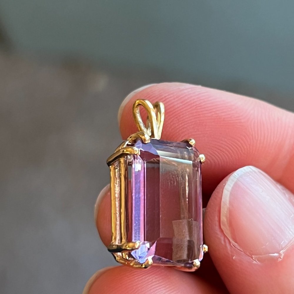 14k gold Amethyst pendant - Picture 2 of 4